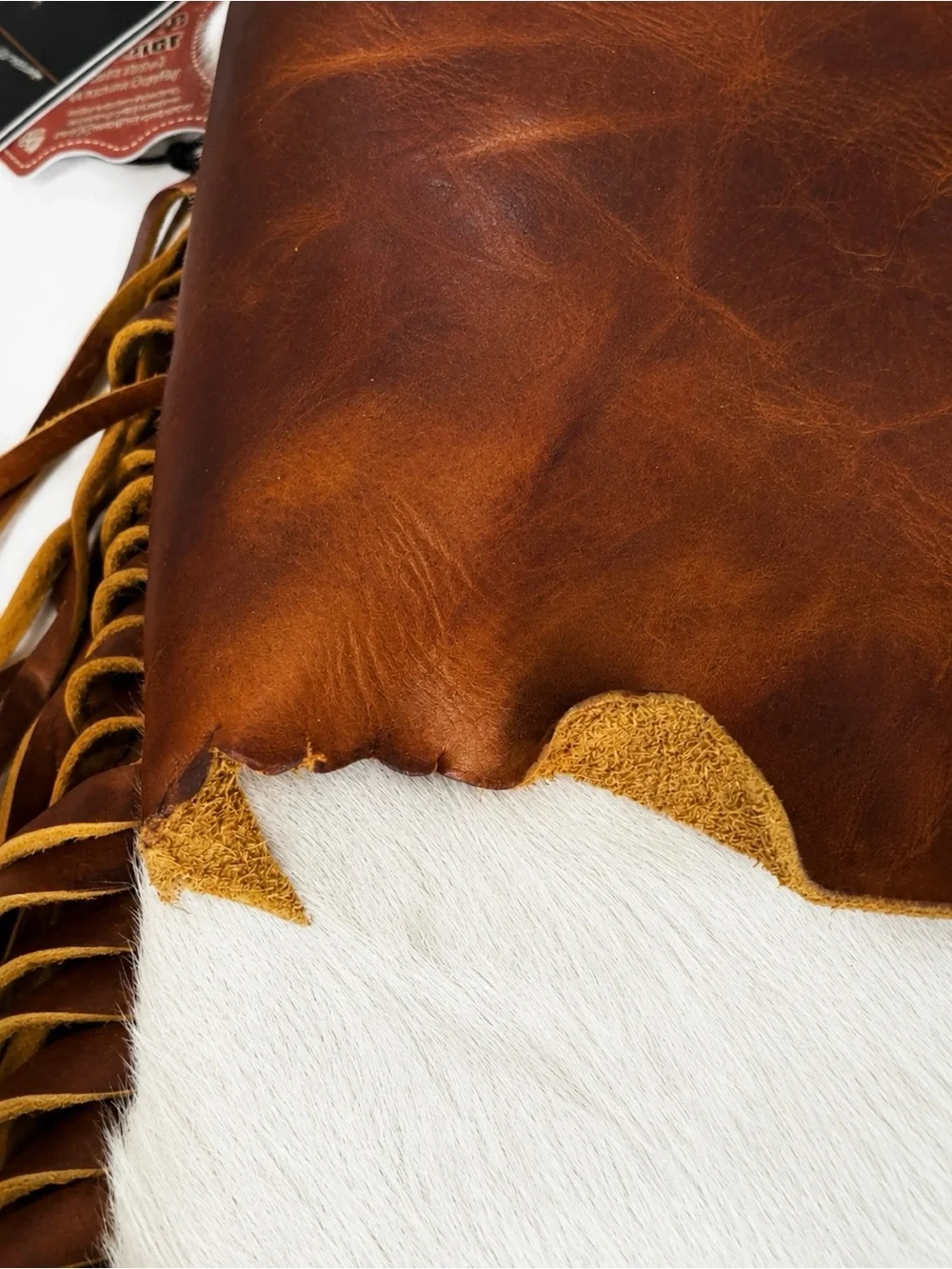 American Darling Hair-On Hide Leather Western Messenger Fringe Bag BNWT